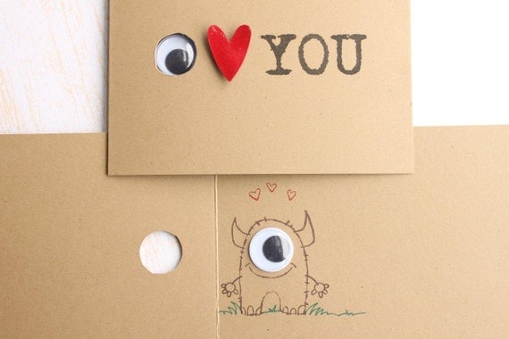 I Love You, Little Monster, Peek a Boo Card,  Eye Heart You Peek a Boo Card, Monster Inside