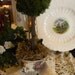 Reindeer Moss Topiary in Vintage Purple Polychrome English Transferware Teacup with Nesting Bird