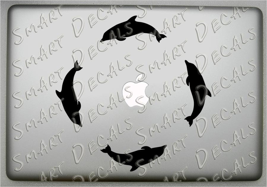Dolphins Playing small Vinyl Decal Sticker Macbook Laptop