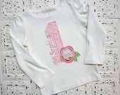 NEW-Shabby Bebe Vintage Chic Style Birthday Shirt-Raggy Frayed Flower- Free Personalization as ALWAYS