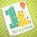 M2M Dotted Giraffe Birthday Shirt- FREE PERSONALIZATION-Any Number Available, Noah's Ark