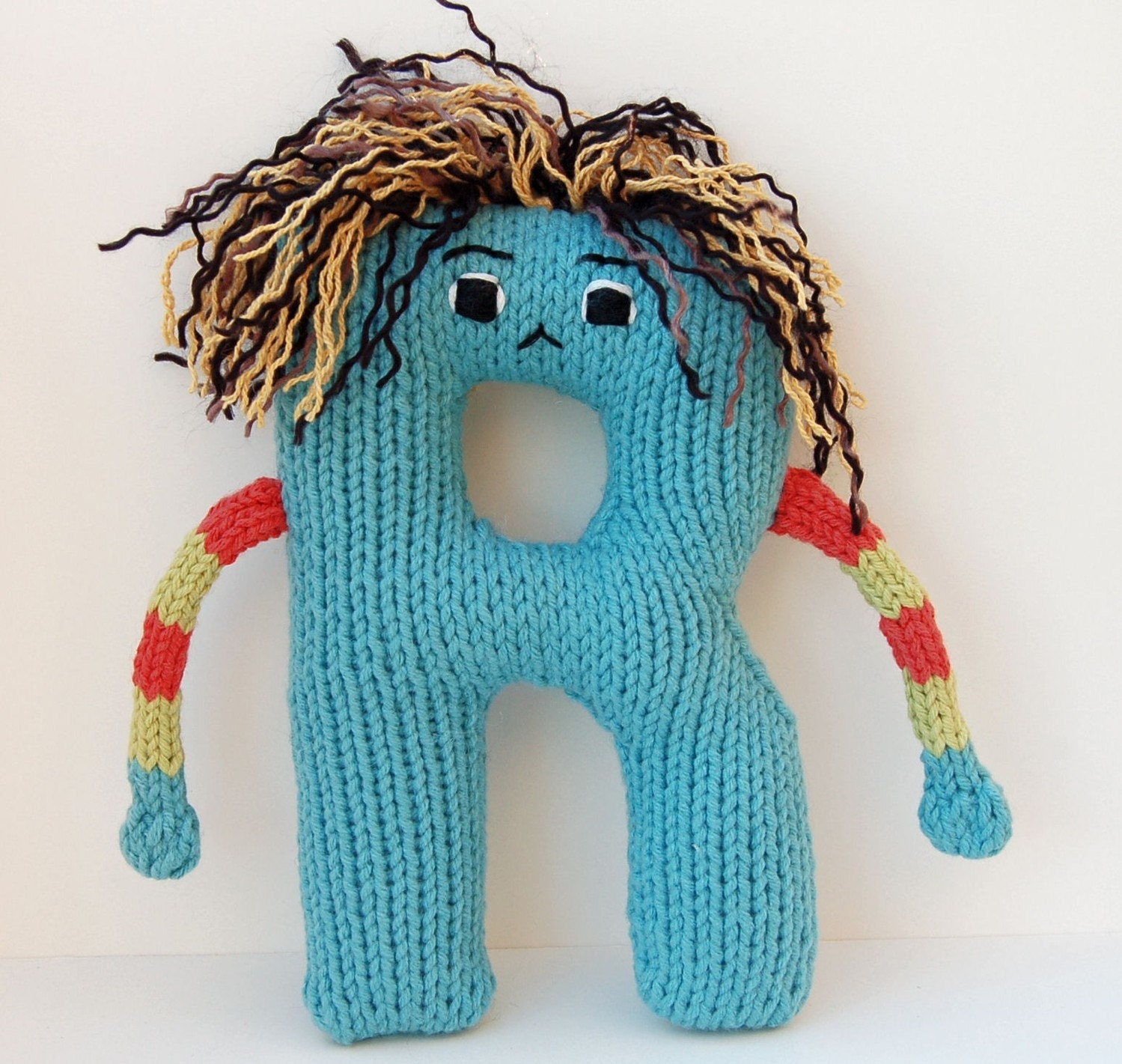 Letter R - Alphabet Stuffed Toy Knitting PATTERN - Rodney