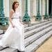 Strapless  1930s inspired "Evalyn" Bridal Gown, French Lace bodice, silk full bias skirt