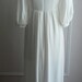1970's Inspired Deep V neck Gown, "Adele" Bridal Gown, Full 3/4 Sleeves, Column Shape, bohemian wedding dress, minimal, Silk, Customizable