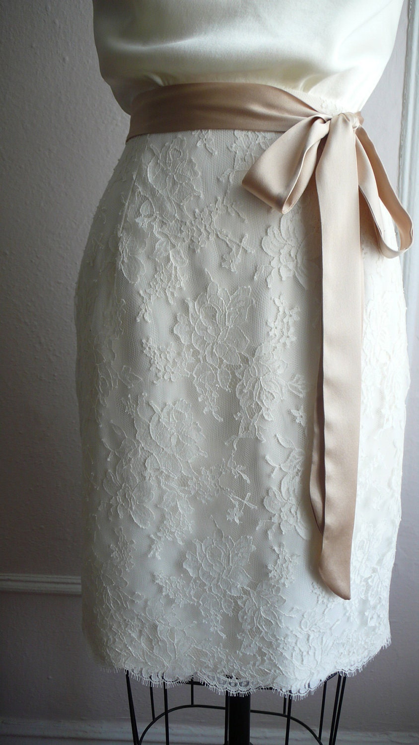 French Lace Cocktail Bridal Dress, 1940's Inspired, Pencil Skirt, Cowl Bodice, "Penny-Lee" silhouette, customizable