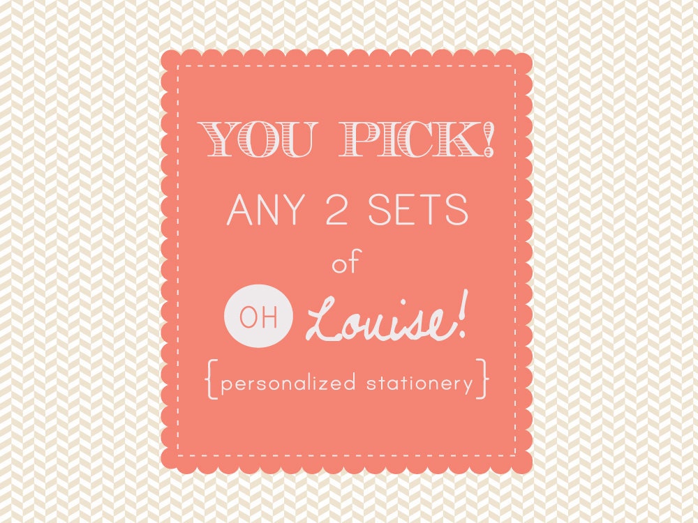 Personalized Stationery - Stationary 2 Sets - Oh Louise