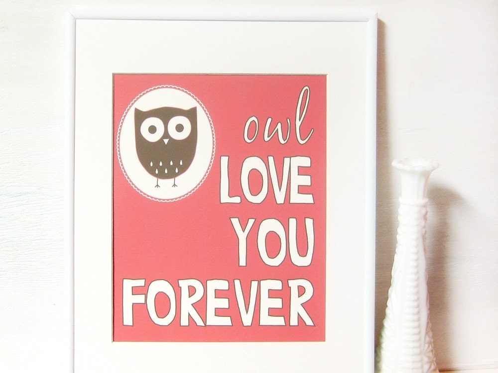 Owl Love You Print 8 x 10 - Nursery Artwork