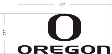 University of Oregon Wall Decal Words Athletic Oregon O and Wordmark Logo Officially Collegiate Licensed