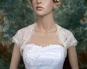 Ivory cap sleeve lace bridal shrug bolero jacket