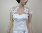 Ivory cap sleeve alencon lace bolero jacket bridal bolero bridal jacket bridal shrug wedding bolero wedding jacket wedding shrug