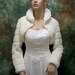 Ivory faux fur long sleeve jacket shrug bolero FB001-Ivory