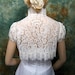 Ivory short sleeve leaver lace wedding bolero jacket shrug