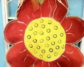 Flower Power Burlap Door Hanger