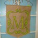 Monogram Burlap Door Hanger