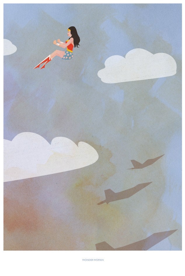 WONDER WOMAN Modern Hero Poster Print