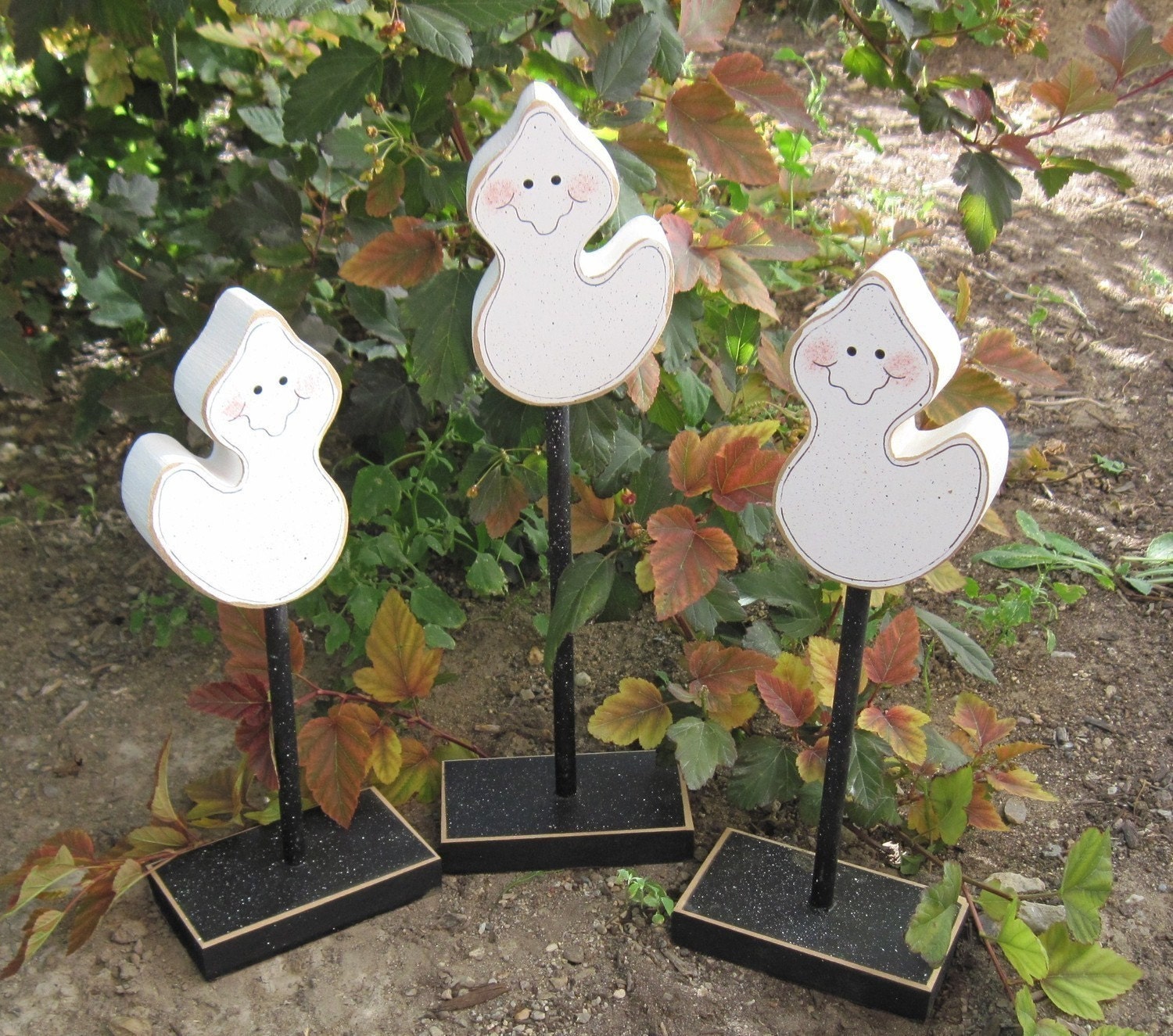 HALLOWEEN GHOST BLOCK Set 3 Tall Standing for Halloween, October, Fall, Autumn, shelf, desk, office and home decor