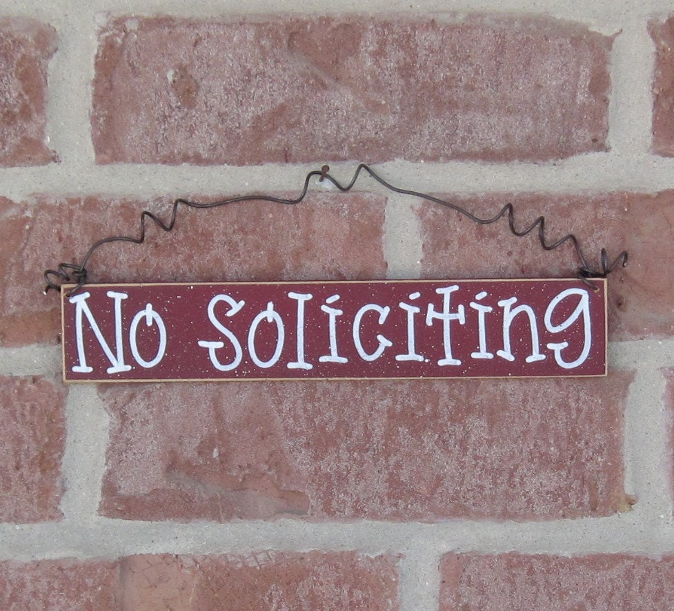 Free Shipping NO SOLICITING SIGN (barn red) for home and office hanging sign
