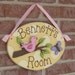 Custom Personalized Name or Word Oval Sign with bird, owl butterfly for children, home, desk, shelf, decor
