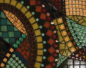 MOSAIC -- Mosaic Earth Tones -- CURRENTS -- mostly neutrals with teal accents, professionally framed.. living room office den etc