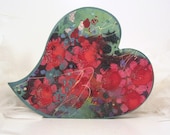 HEARTS, hearts hearts -- Wedding or Anniversary -- collaged wood heart by Jill Obright perfect to stack or stand alone