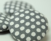 Gray Polka Dot Fabric Covered Magnet Set Refrigerator Office Organization Home Office
