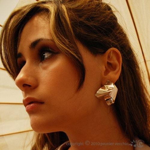 Origraphy silver paper Earrings