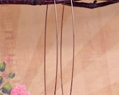 Rose Gold Hoop Earrings - 14K Rose Gold Filled U Pin - Thin Narrow Straight Wire Open Hoop Earrings - Made to Order