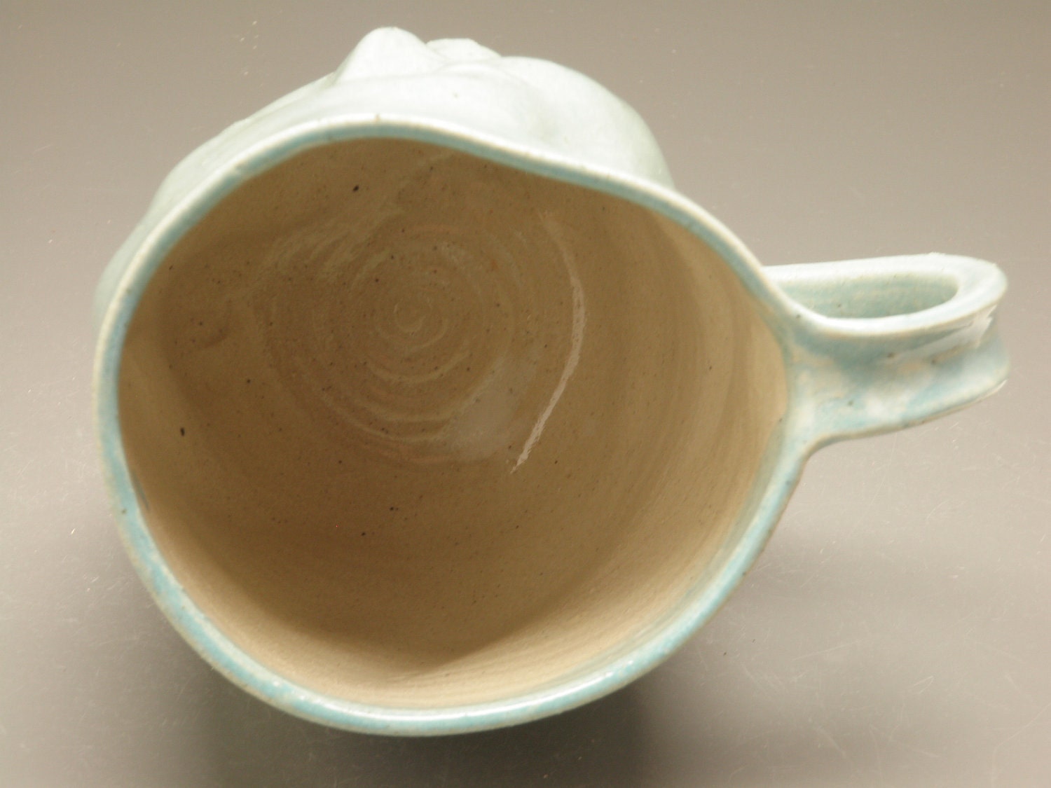 Face Mug Sky Blue Smile Happy Head Cup Figure Sculpture