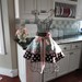 4RetroSisters "Annabelle" Pretty Blue & Pink Bouquet With Chocolate Brown - Retro Womens Half Apron