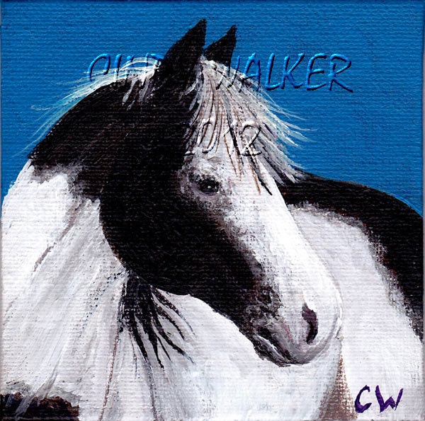 PFK - Pinto Horse Acrylic Painting on Canvas 4x4 miniature original Paint Pony