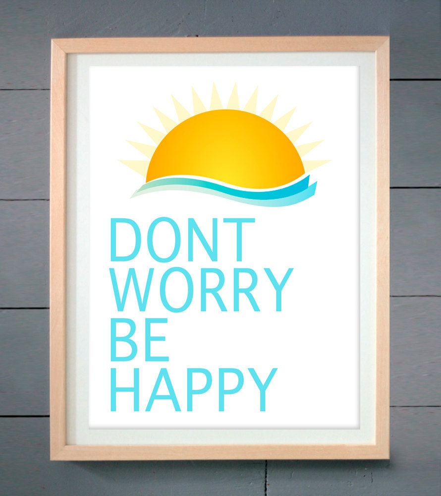 Bob Marley inspired Dont Worry Be Happy ART PRINT (various sizes available -  11x14 - 20x30 inches) (Three editions available - You pick)