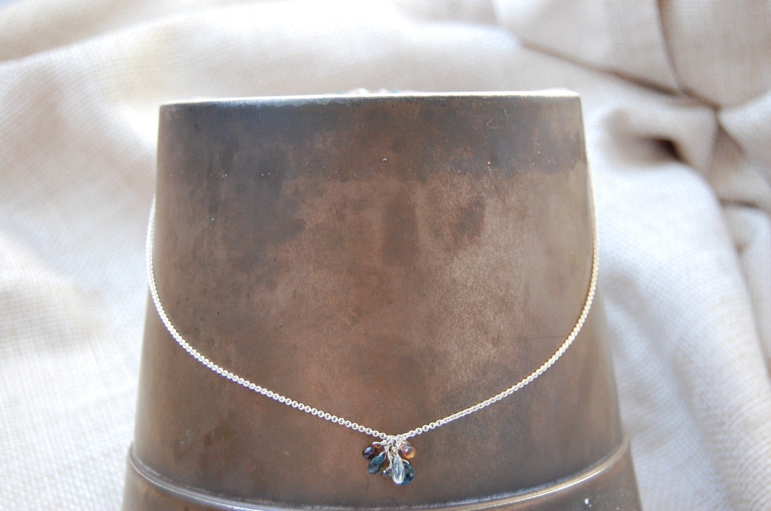 multi-colored mini briolette necklace