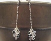 black and clear swarovski crystal drops