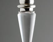 Clear quartz crystal divination chamber pendulum accented with 8mm quartz bead. - BenitoArvizo