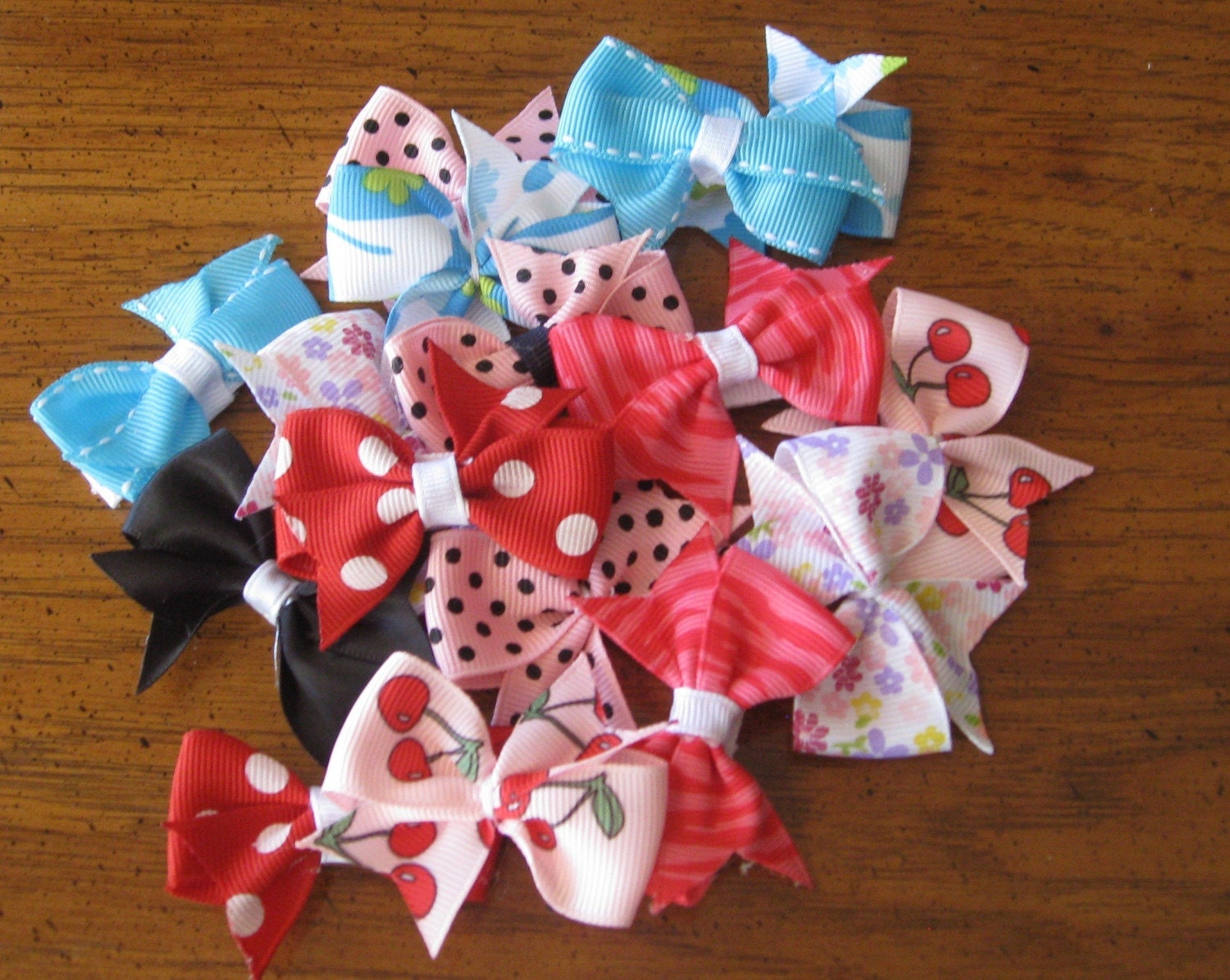 Custom Set of Four 2 inch Pinwheel Bows (Over 130 color choices)