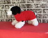 Classic dog sweater in red, size med, large