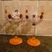 Pair of Handpainted  Hokie Wine glasses