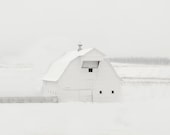 White Barn  Photography Snow  Winter  Landscape Art Photography 11x14