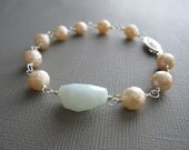 Faceted Pearl Bracelet Pink Blue Opal Sterling Silver