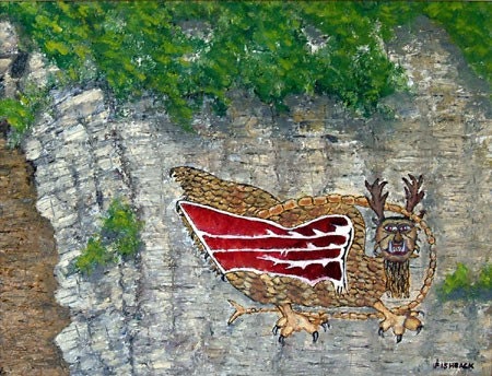 Landscape Painting - Piasa Bird - 14 X 18 Oil en plein air
