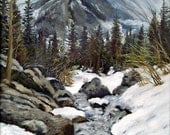 Landscape Painting - Mountain Stream Colorado - 24 X 18 Oil