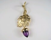 18K Gold Acorn Pendant