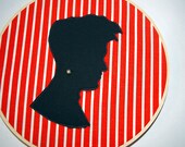 Rock & Roll Bad Boy silhouette applique wall art hoop