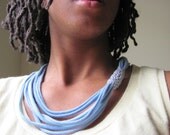Recycled T-Shirt Necklace with Crocheted Band