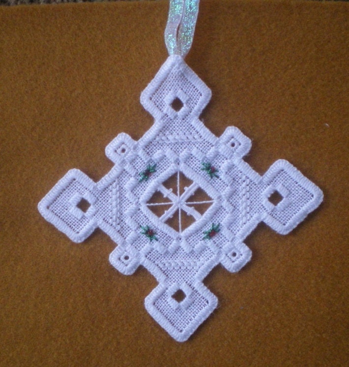 Hardanger Holiday Ornament  -   "Snowflake"