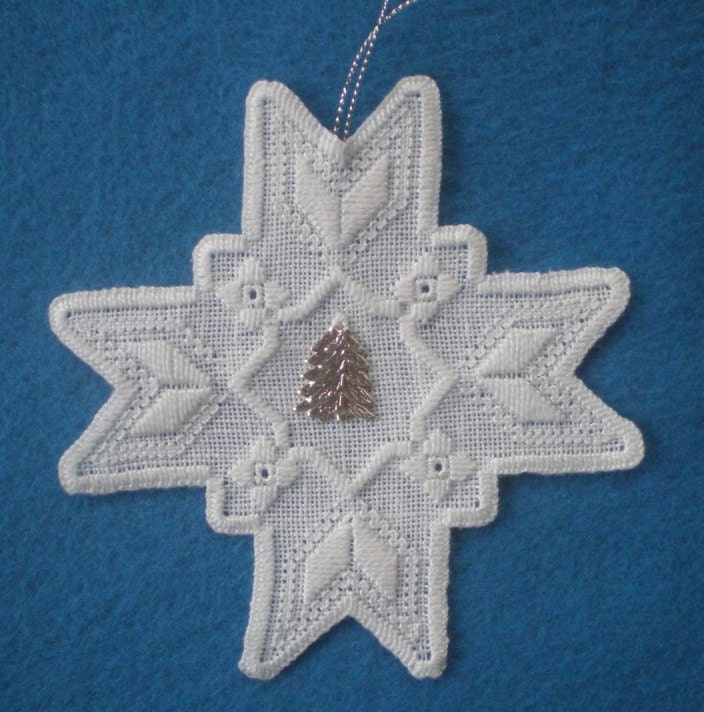 Hardanger Holiday Ornament  -   " 8 Point Star"