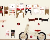 Wall Decals Dogs Fabric Wall Stickers (not vinyl) - Large