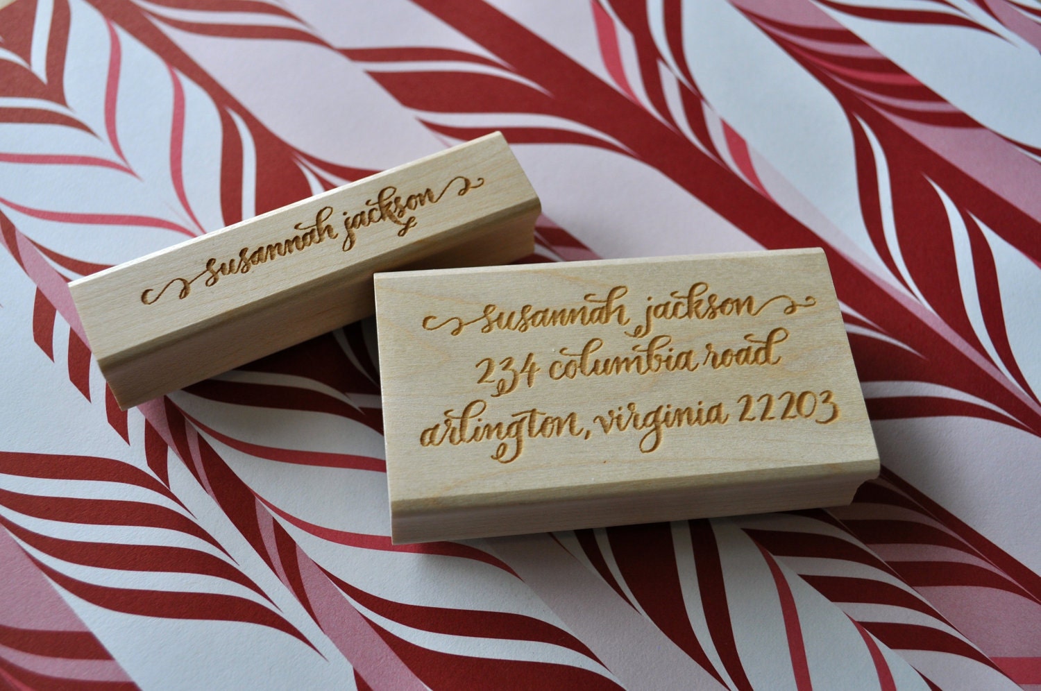 Custom Calligraphy Return Address and Stationery Stamp Set - Jackson Lettering Style
