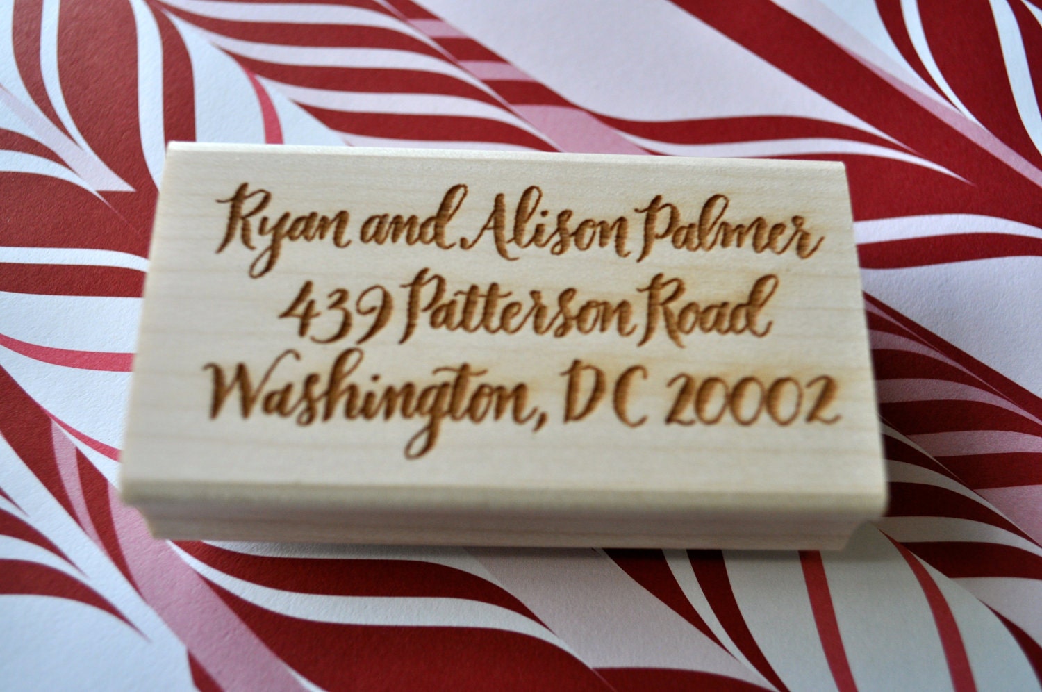 Custom Calligraphy Return Address Stamp - Palmer Lettering Style
