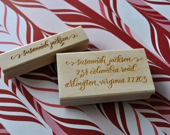 Custom Calligraphy Return Address and Stationery Stamp Set - Jackson Lettering Style